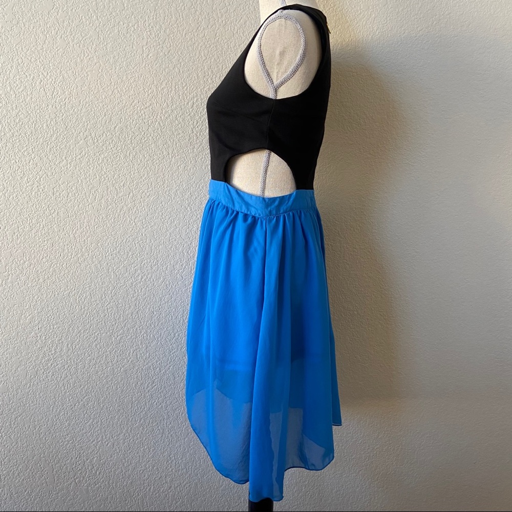 {Paprika} Dress ASOS Size 8 High Low Black Blue - Picture 2 of 7